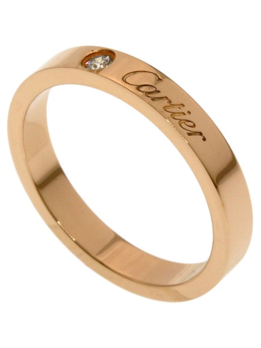 Cartier C de Cartier Diamond 52 Ring 18k Pink Gold
